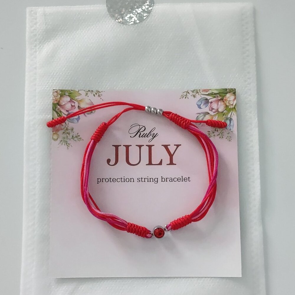 Pretty July red birthstone bracelet, New with tags